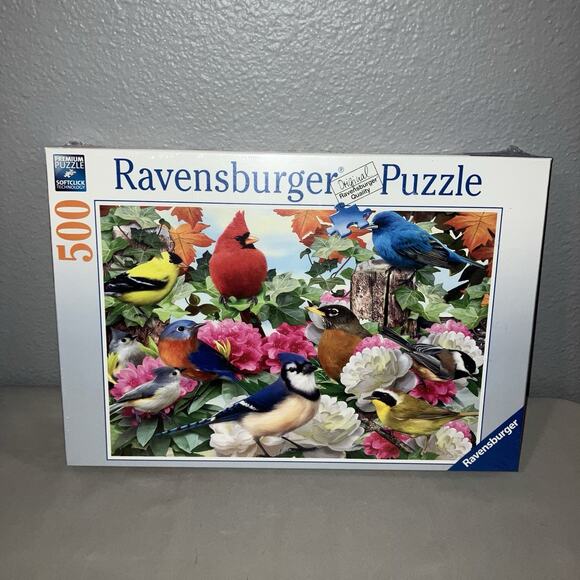 Board Game Sealed New Ravensburger Garden Birds 500 Piece Puzzle 142231 Unopened - Picture 1 of 3